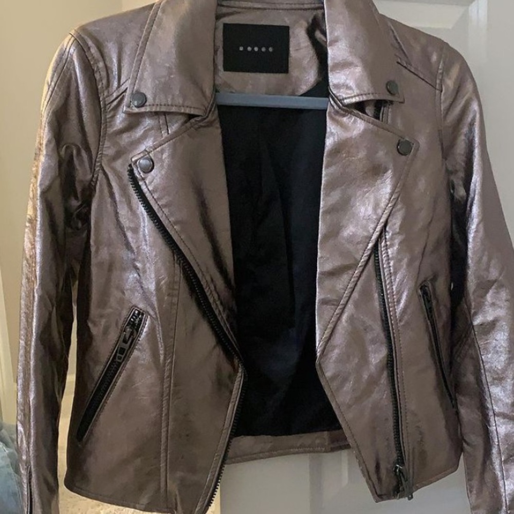 NEVER WORN Blank NYC metallic leather jacket.